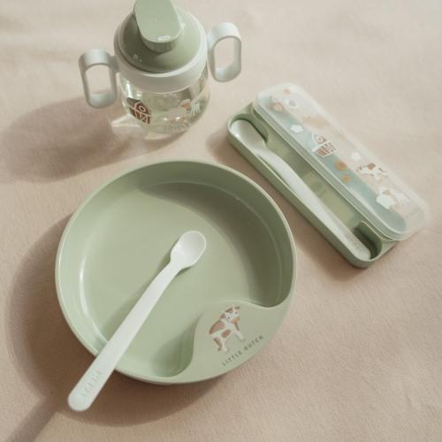 Set baby tableware - Green - Little Farm  Set baby tableware - Green - Little Farm