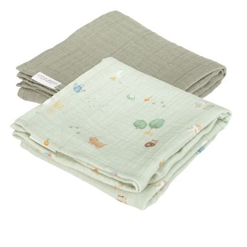 Swaddle - Grün - Größe 70 cm - Little Farm  Swaddle - Grün - Größe 70 cm - Little Farm
