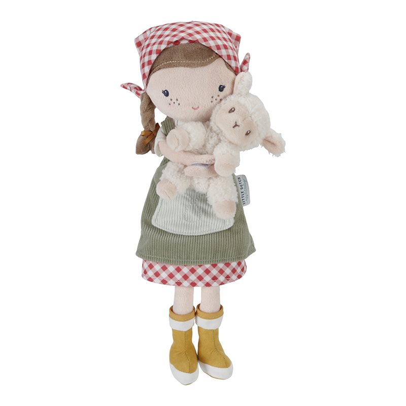 Knuffelpop Boerin Rosa met schaap 35cm Knuffelpop Boerin Rosa met schaap 35cm