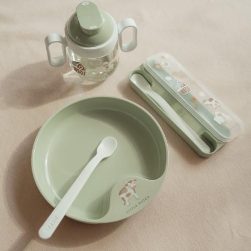 Set baby tableware - Green - Little Farm  Set baby tableware - Green - Little Farm