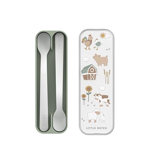 Set baby tableware - Green - Little Farm  Set baby tableware - Green - Little Farm