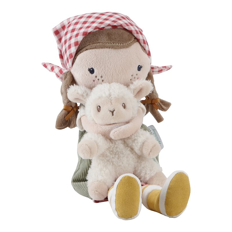 Knuffelpop Boerin Rosa met schaap 35cm Knuffelpop Boerin Rosa met schaap 35cm