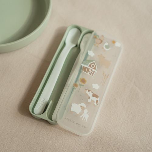 Set baby tableware - Green - Little Farm  Set baby tableware - Green - Little Farm