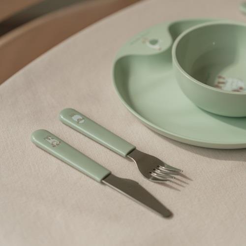 Children's cutlery set - Green - Little Farm  Children's cutlery set - Green - Little Farm
