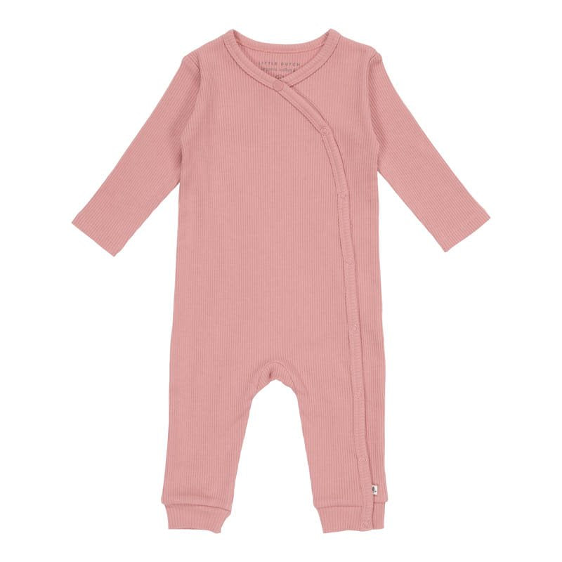 Strampler mit Umschlag Rippe Vintage Pink  Strampler mit Umschlag Rippe Vintage Pink