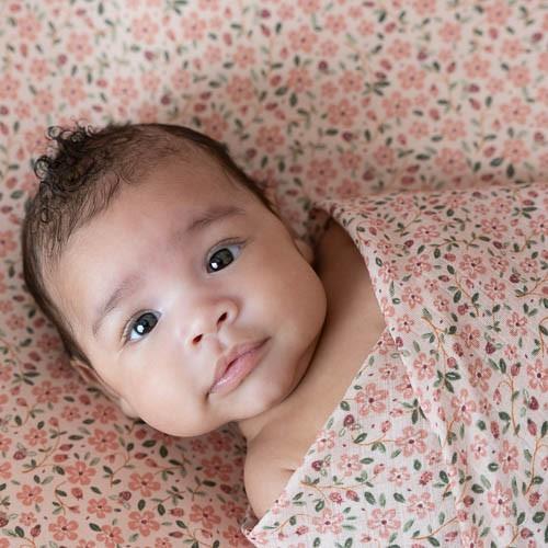 Wiegen-Spannbettlaken - Rosa - Fairy Garden - Feenblumen  Wiegen-Spannbettlaken - Rosa - Fairy Garden - Feenblumen