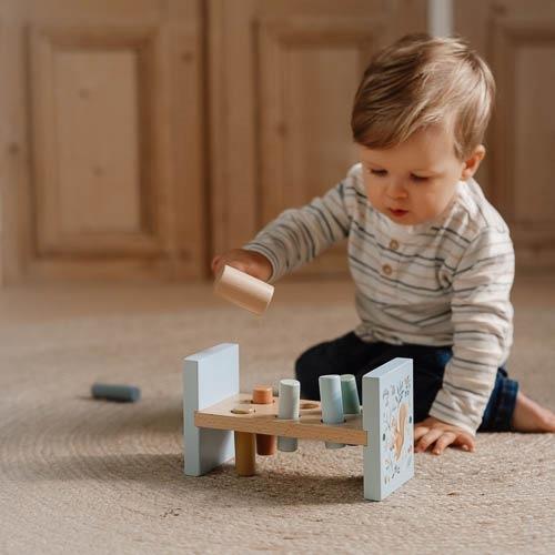 Wooden Hammer Bench - Blue - Forest Friends  Wooden Hammer Bench - Blue - Forest Friends