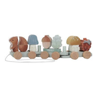 Wooden Block Train - Blue - Forest Friends