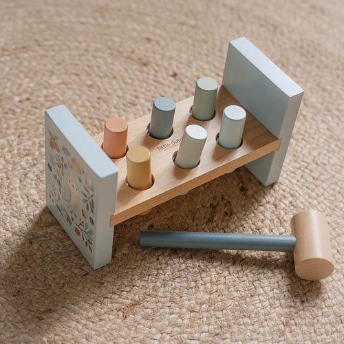 Wooden Hammer Bench - Blue - Forest Friends  Wooden Hammer Bench - Blue - Forest Friends
