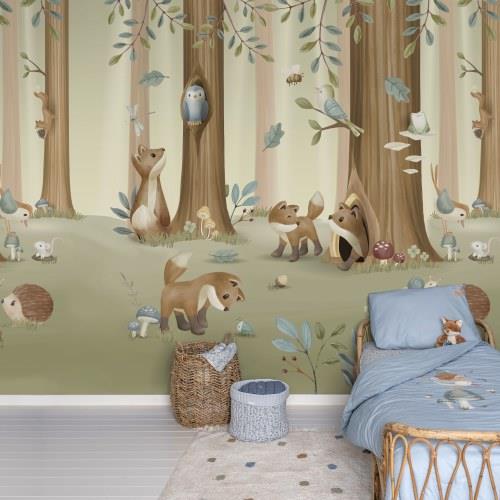 Fotobehang - Meerkleurig - Forest Friends Fotobehang - Meerkleurig - Forest Friends