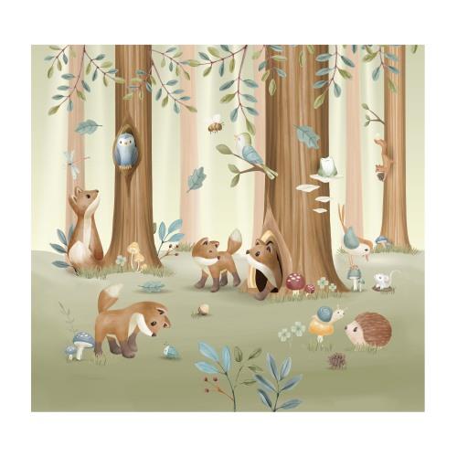 Fotobehang - Meerkleurig - Forest Friends Fotobehang - Meerkleurig - Forest Friends