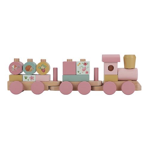 Wooden Block Train - Pink - Fairy Garden  Wooden Block Train - Pink - Fairy Garden
