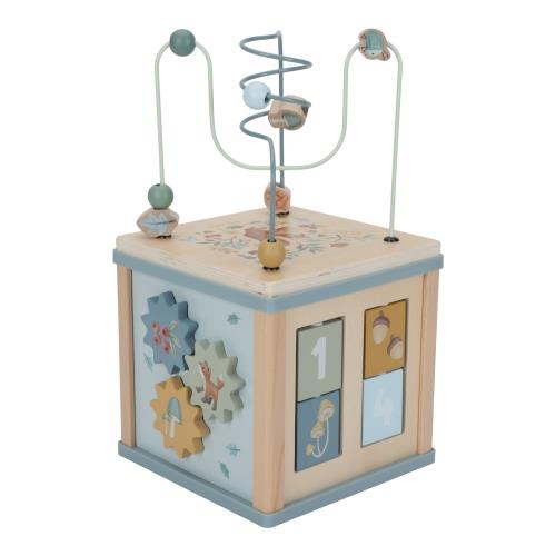 Houten activiteitenkubus - Blauw - Forest Friends Houten activiteitenkubus - Blauw - Forest Friends