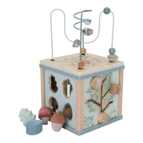 Houten activiteitenkubus - Blauw - Forest Friends Houten activiteitenkubus - Blauw - Forest Friends