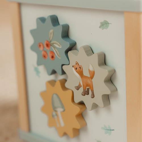 Houten activiteitenkubus - Blauw - Forest Friends Houten activiteitenkubus - Blauw - Forest Friends