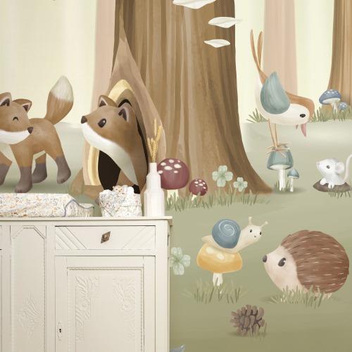 Fotobehang - Meerkleurig - Forest Friends Fotobehang - Meerkleurig - Forest Friends