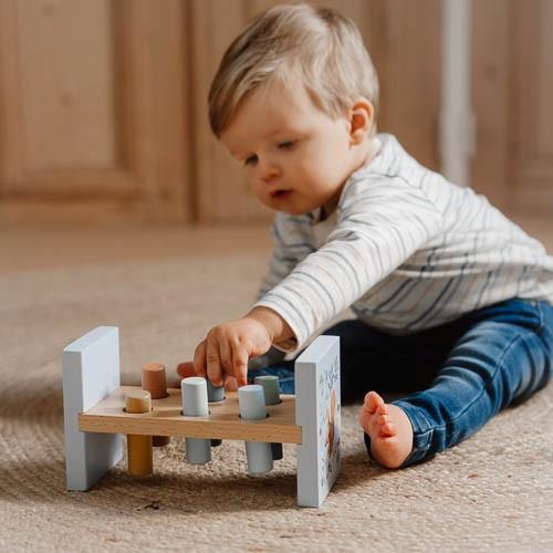 Wooden Hammer Bench - Blue - Forest Friends  Wooden Hammer Bench - Blue - Forest Friends