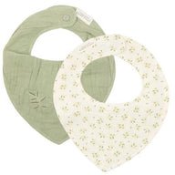 2-pack Bandana bib - Green - Essentials - Blueberry Leaves