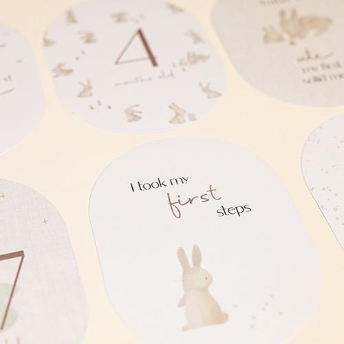 Mijlpaal kaarten - Beige - Baby Bunny - EN Mijlpaal kaarten - Beige - Baby Bunny - EN