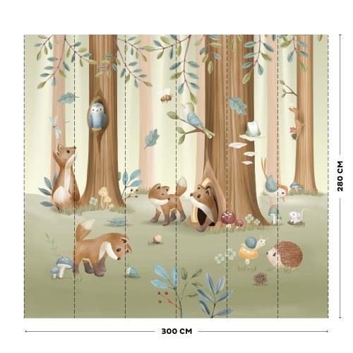 Fotobehang - Meerkleurig - Forest Friends Fotobehang - Meerkleurig - Forest Friends
