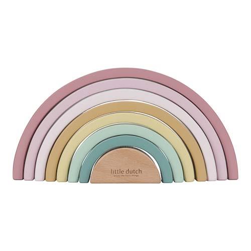 Houten Stapelregenboog - Roze - Fairy Garden Houten Stapelregenboog - Roze - Fairy Garden