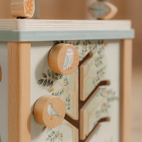 Houten activiteitenkubus - Blauw - Forest Friends Houten activiteitenkubus - Blauw - Forest Friends