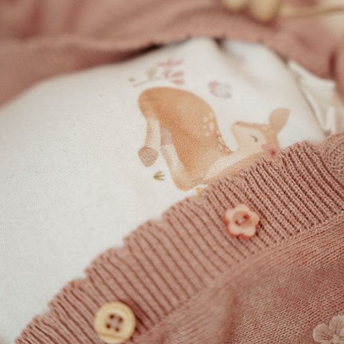 Gestrickte Weste - Rosa - Fairy Garden  Gestrickte Weste - Rosa - Fairy Garden