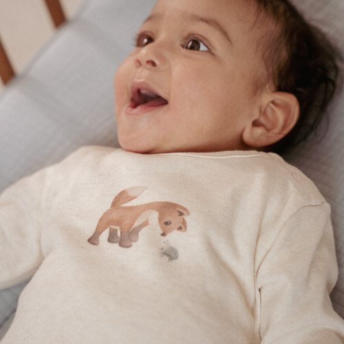 Shirt long sleeve - Sand - Forest Friends - Little Fox  Shirt long sleeve - Sand - Forest Friends - Little Fox