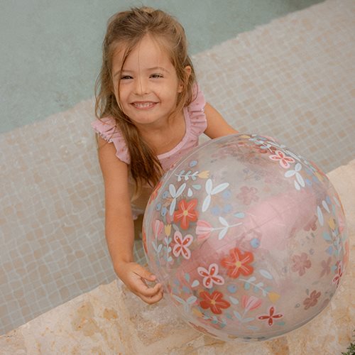 Strandball 3D -Figur rosa Blumen Strandball 3D -Figur rosa Blumen