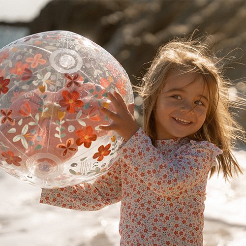 strandbal-3d-figuur-pink-flowers strandbal-3d-figuur-pink-flowers