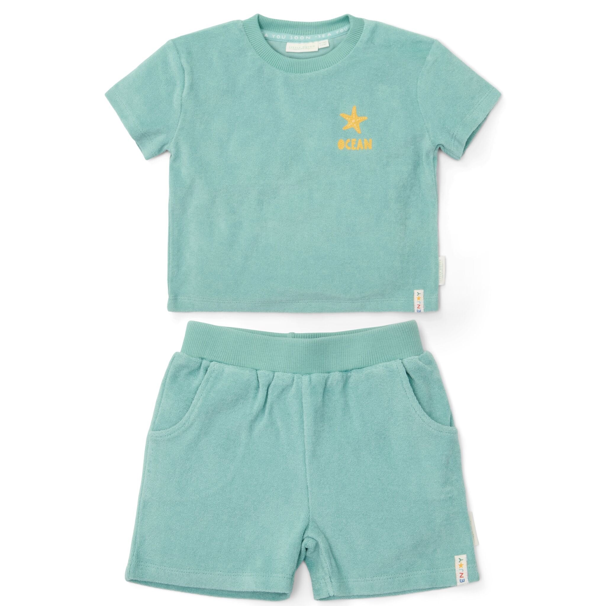 t-shirt-en-short-groen-seashells-and-stripes t-shirt-en-short-groen-seashells-and-stripes
