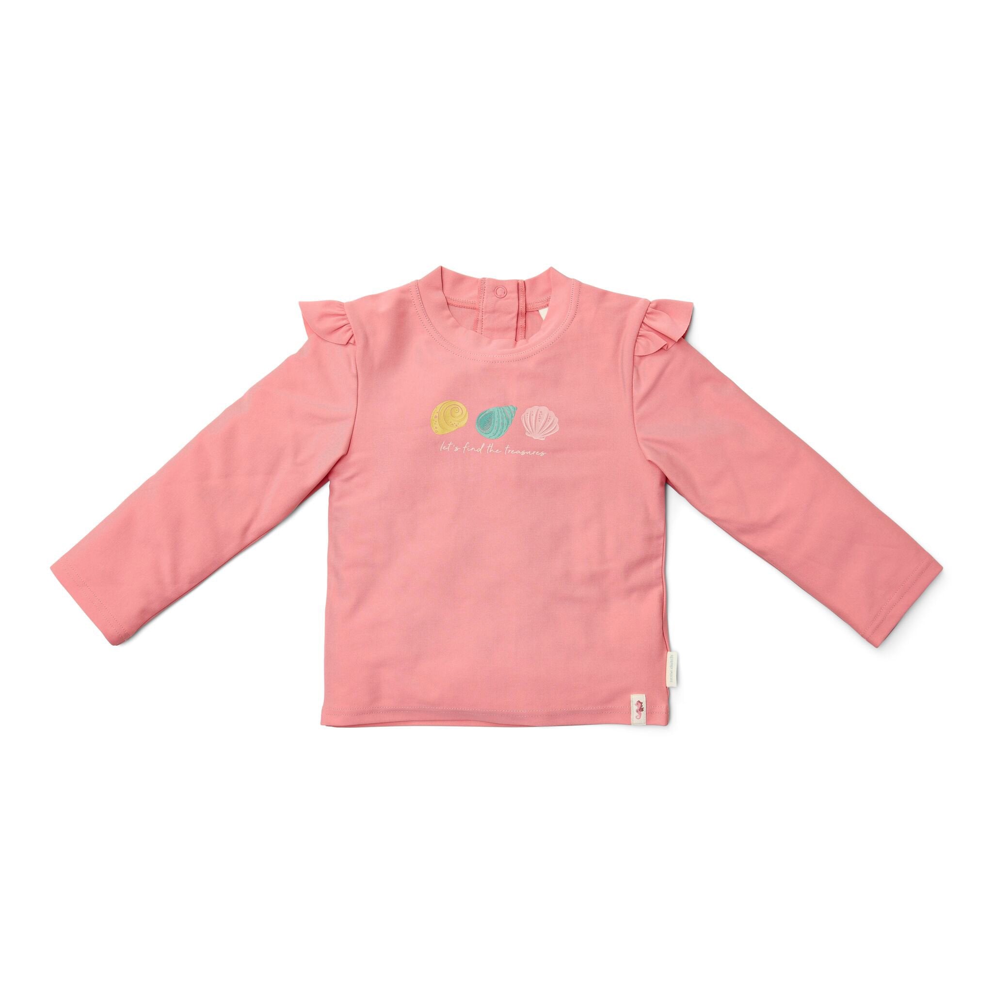 T-Shirt De Bain Manches Longues Fille – Protection UV, Coupe Ajustée, Tissu Séchage Rapide Essentials