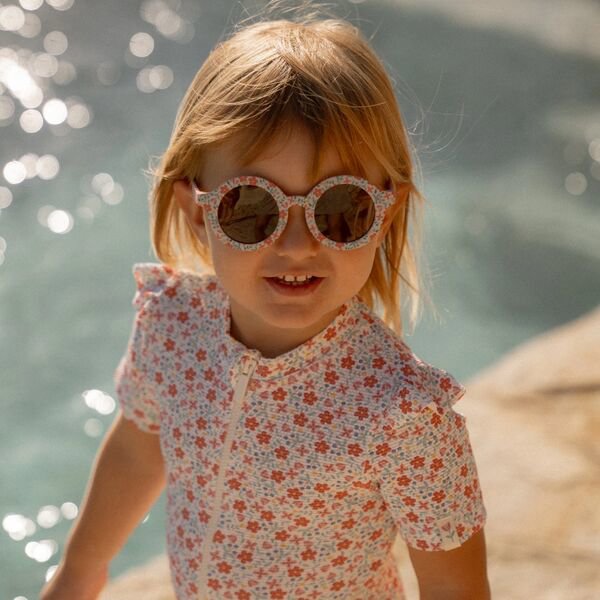 Lunettes de soleil pour enfants rondes avec fleurs  Lunettes de soleil pour enfants rondes avec fleurs