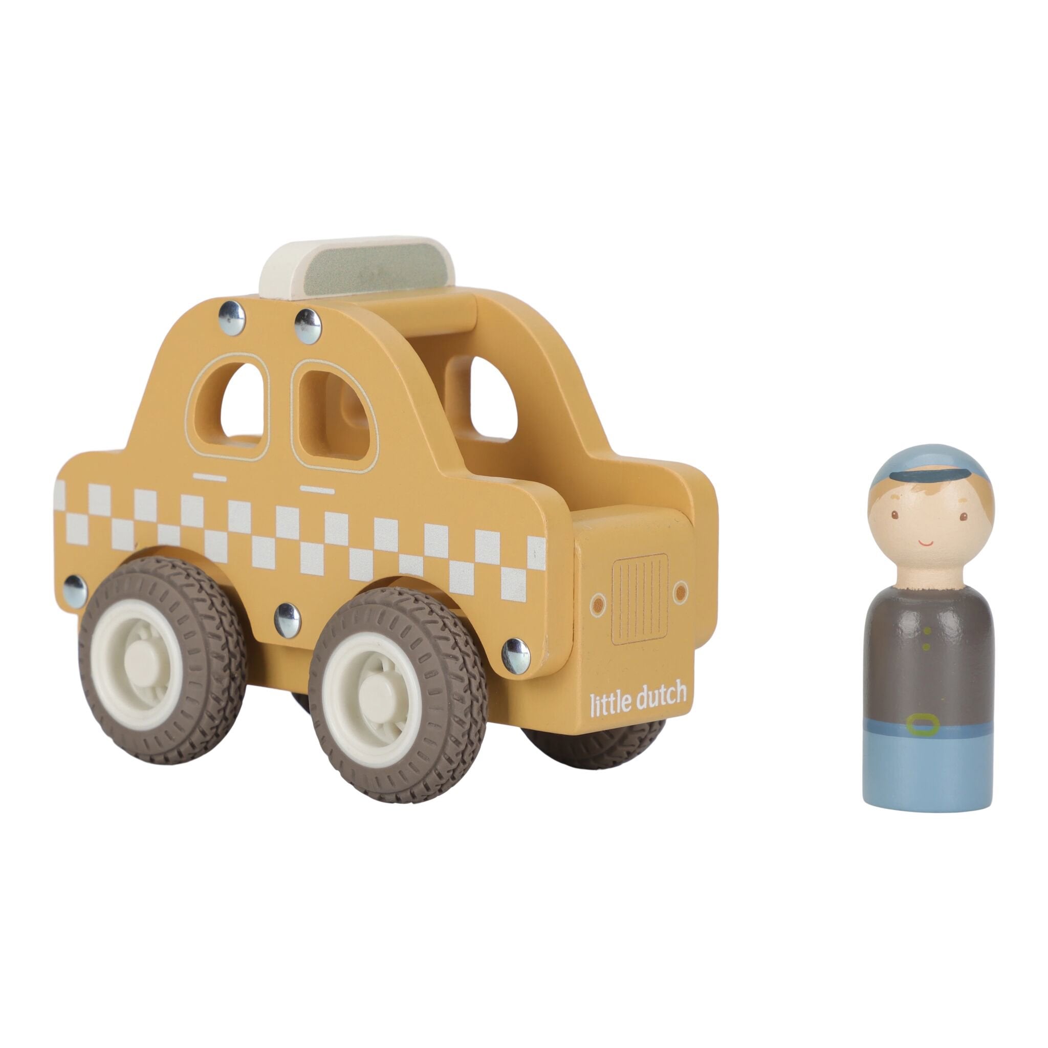 Wooden taxi – Yellow – Essentials  Wooden taxi – Yellow – Essentials