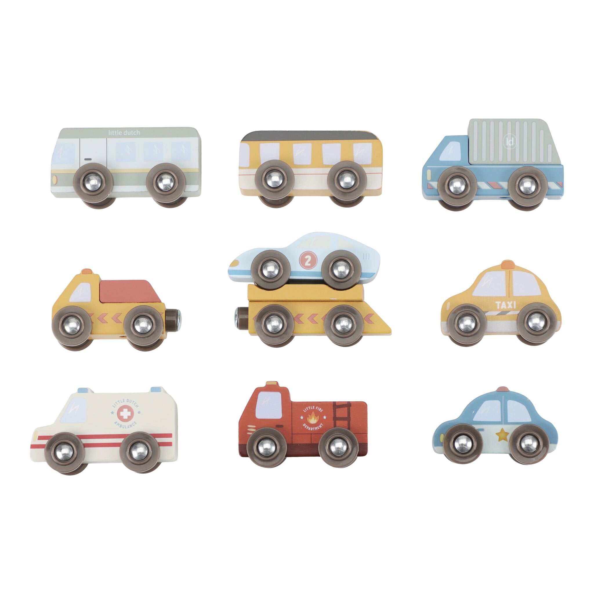 Wooden vehicle set – Multicolored – Essentials  Wooden vehicle set – Multicolored – Essentials