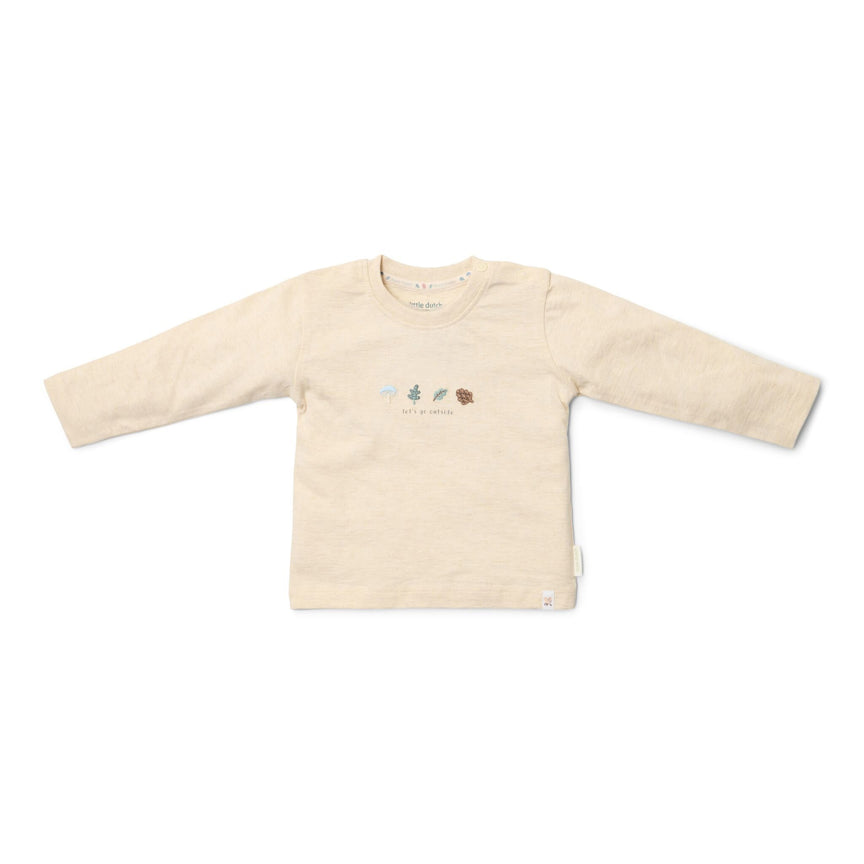 Chemise à manches longues - Sable - Forest Friends - Broderie Forest  shirt-lange-mouw-zand-forest-friends-forest-borduursel