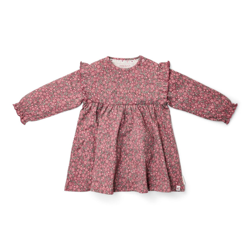 Robe à manches longues - Rose - Fairy Garden - Fleurs  jurk-lange-mouw-roze-fairy-garden-bloemen