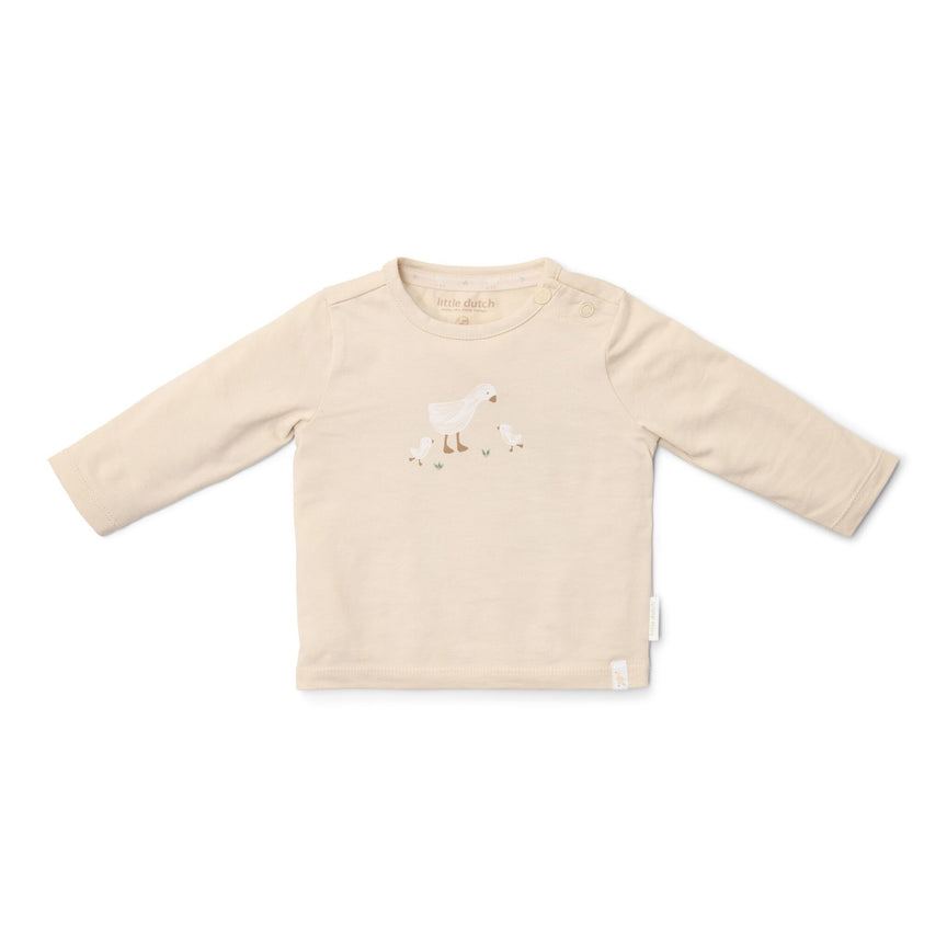 Shirt long sleeve - Sand - Newborn Naturals - Little Goose  shirt-lange-mouw-zand-newborn-naturals-little-goose