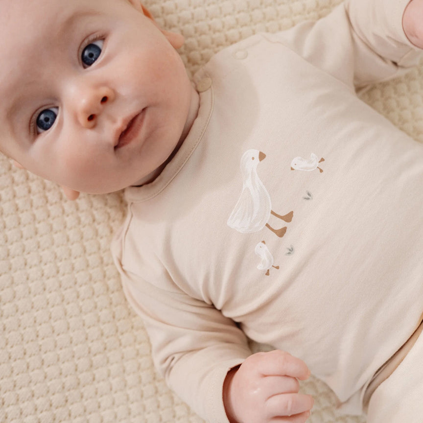 Shirt long sleeve - Sand - Newborn Naturals - Little Goose  shirt-lange-mouw-zand-newborn-naturals-little-goose