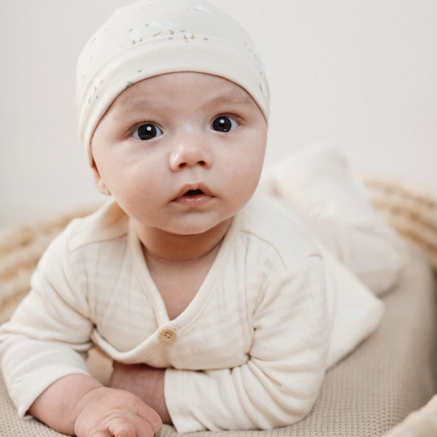 Shirt wrap long sleeve - Beige - Newborn Naturals  shirt-overslag-lange-mouw-beige-newborn-naturals