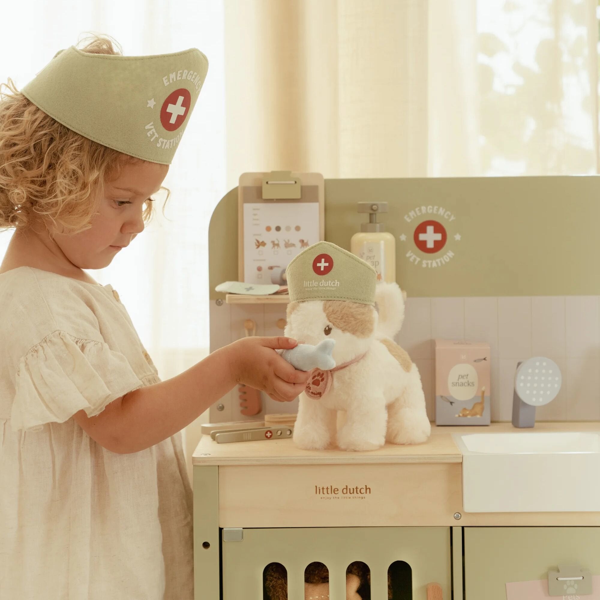 houten-dierenartspraktijk-met-medische-instrumenten houten-dierenartspraktijk-met-medische-instrumenten