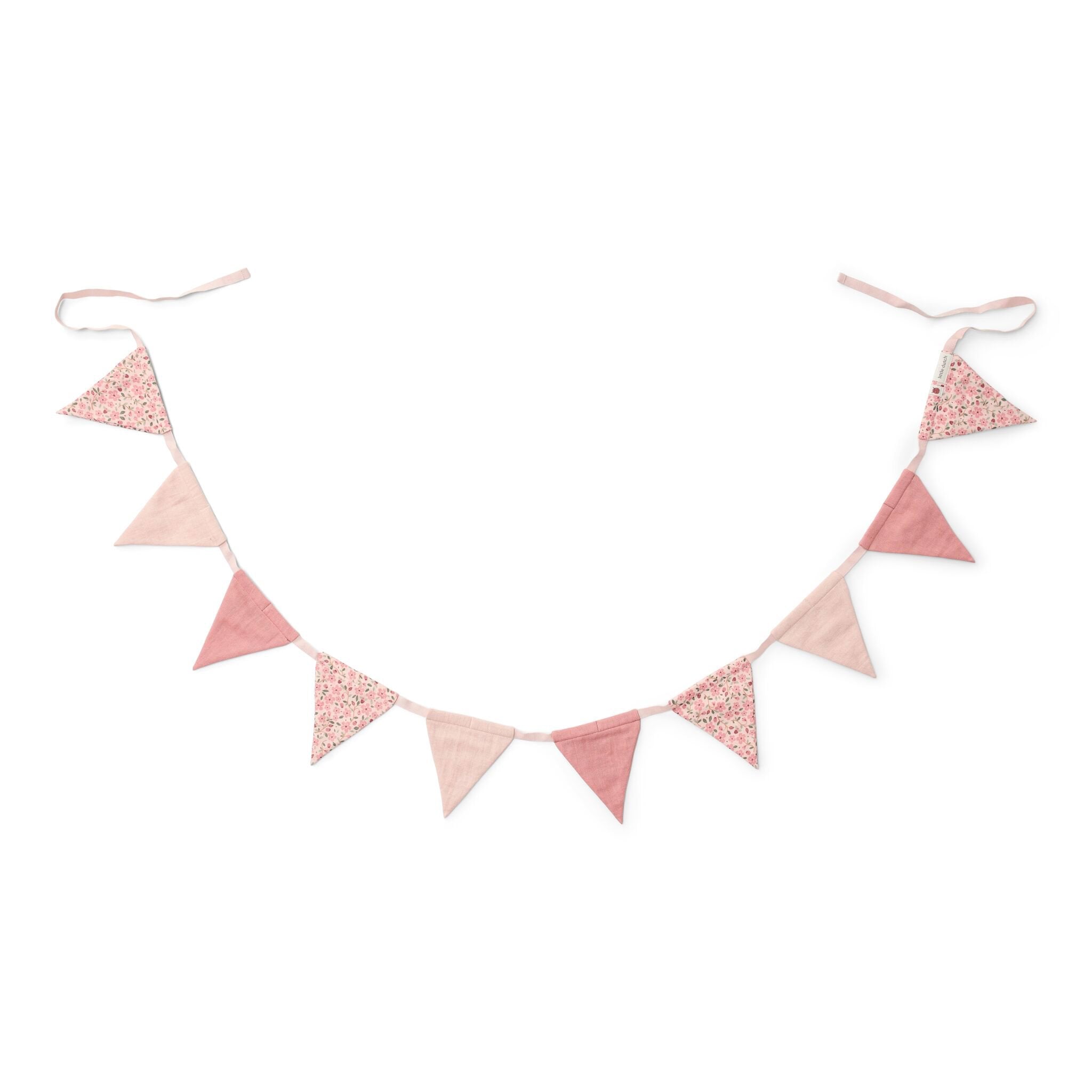 Guirlande Fanions Tricot Rose Poudré VERTBAUDET - Décoration Douce Pour Chambre Enfant