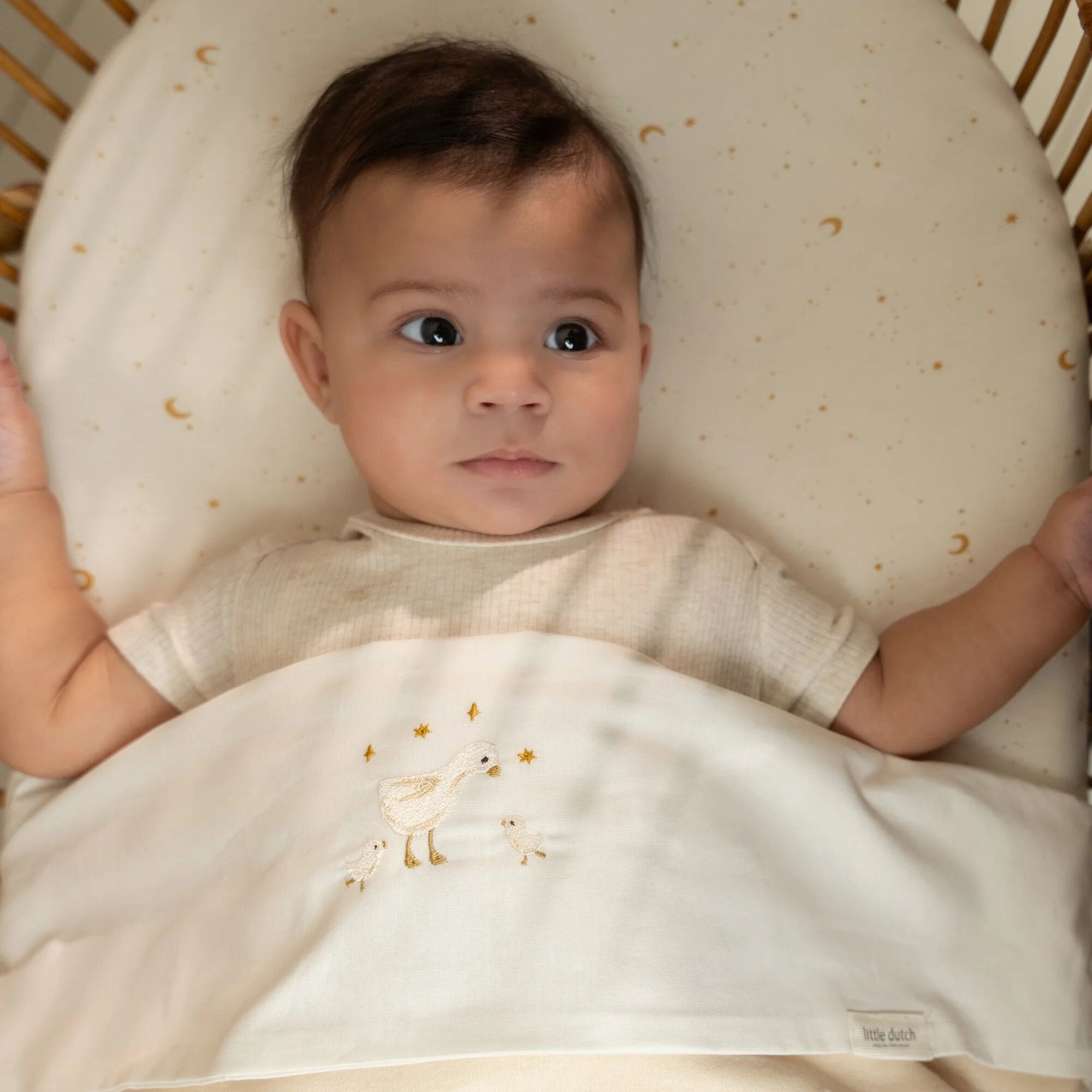 Crib fitted sheet - White - Newborn Naturals - Little Goose  Crib fitted sheet - White - Newborn Naturals - Little Goose