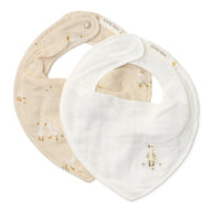 2-pack bandana bib - White - Newborn Naturals - Little Goose