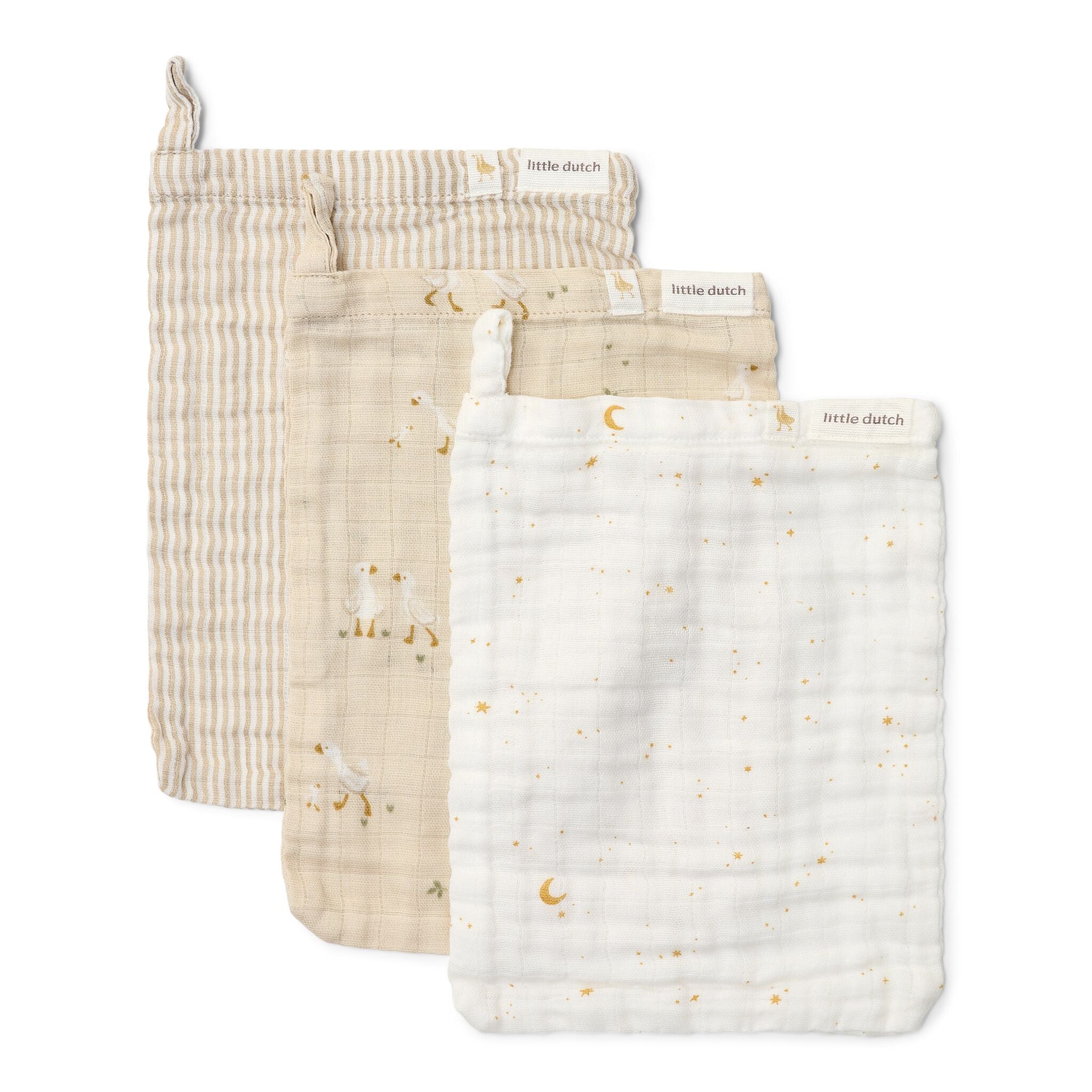 Waschlappen-Set - Beige - Newborn Naturals - Little Goose kaufen? | Little dutch