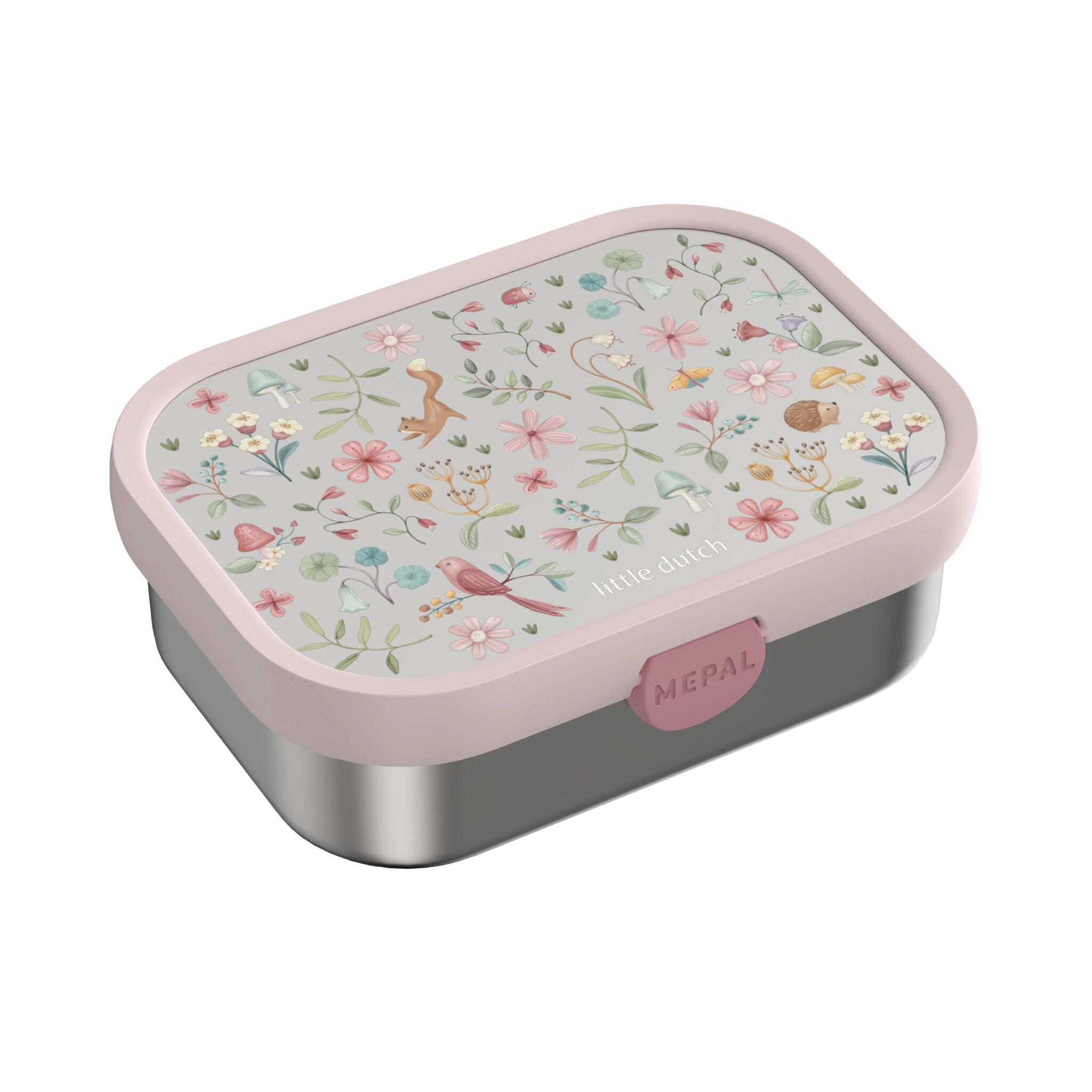 Brotdose mit Fächern – Fairy Wonders-Print, leicht & robust aus Edelstahl. Praktische Fächer & Gabel
