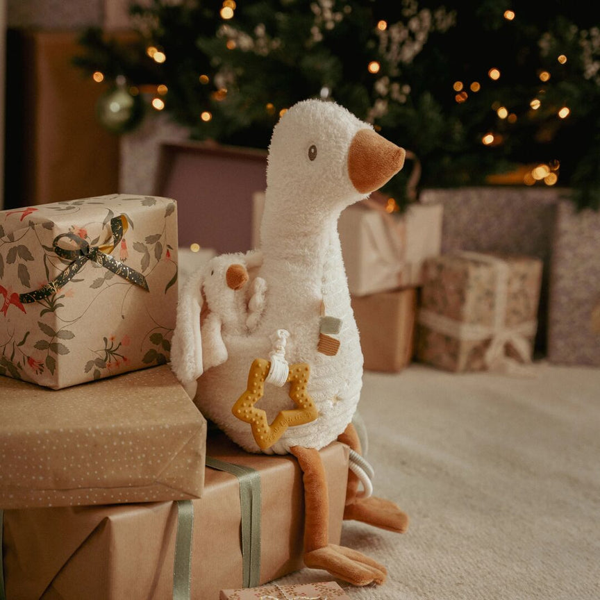 Peluche d'activité Oie - Blanc - Petite Oie  activiteitenknuffel-little-goose