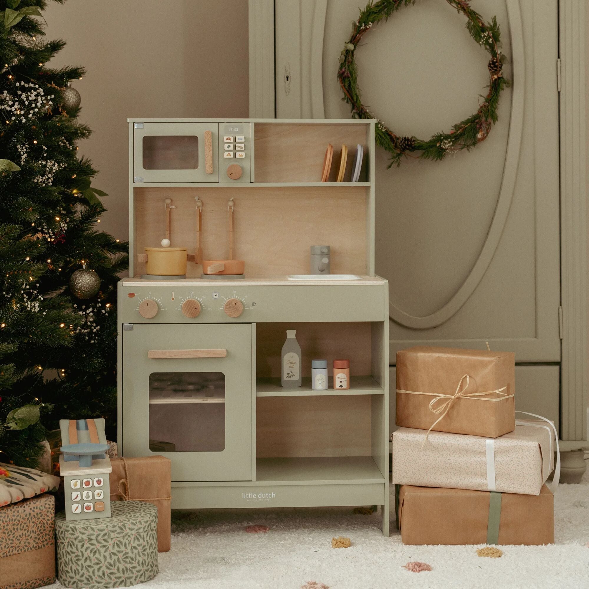 Cuisine en bois pour enfants - Vert - Essentials  Cuisine en bois pour enfants - Vert - Essentials