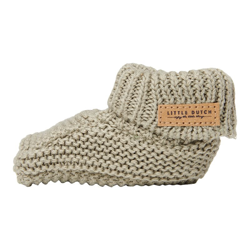 Strickbabyschuhe Oliven