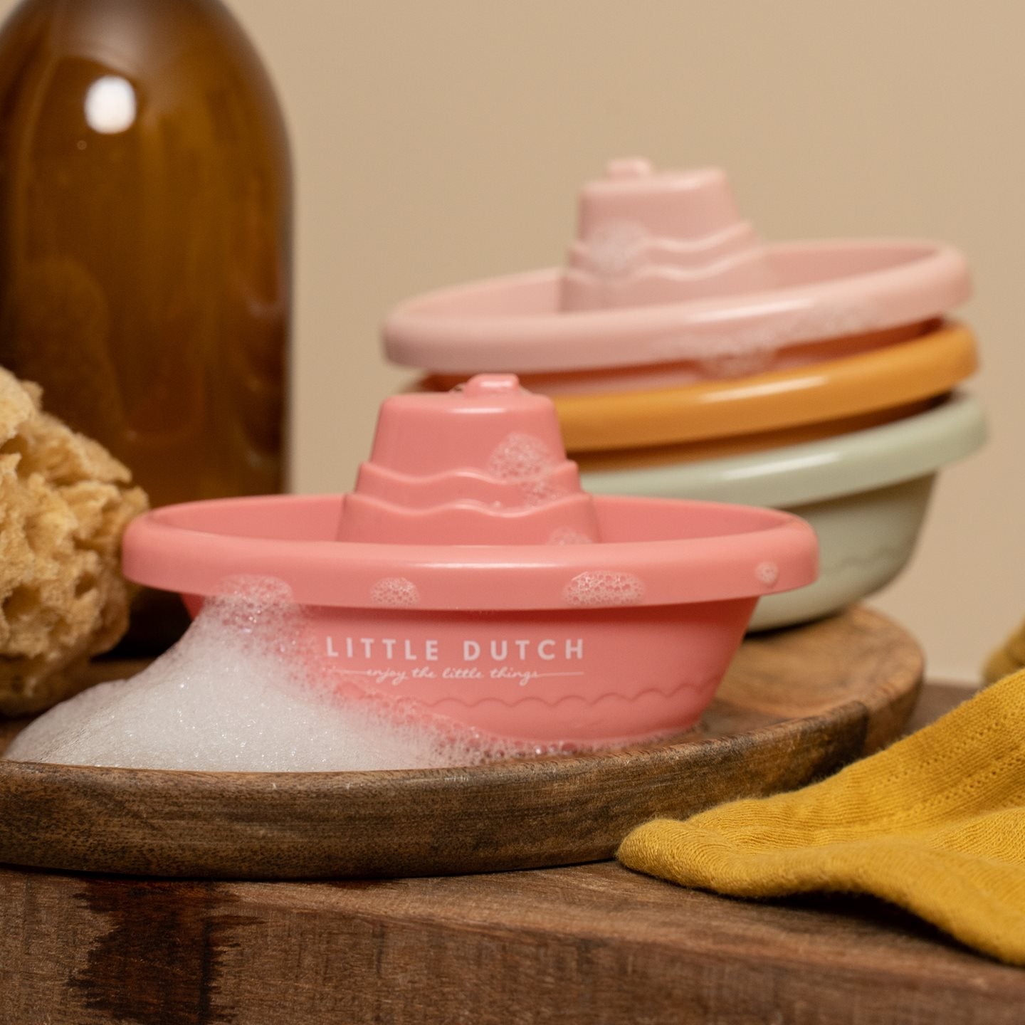 Stackable bath boats pink